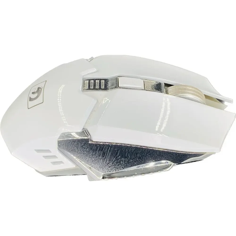 Mamba Wireless Mouse Gaming Computer White Silver Corded USB 5V DC Charging